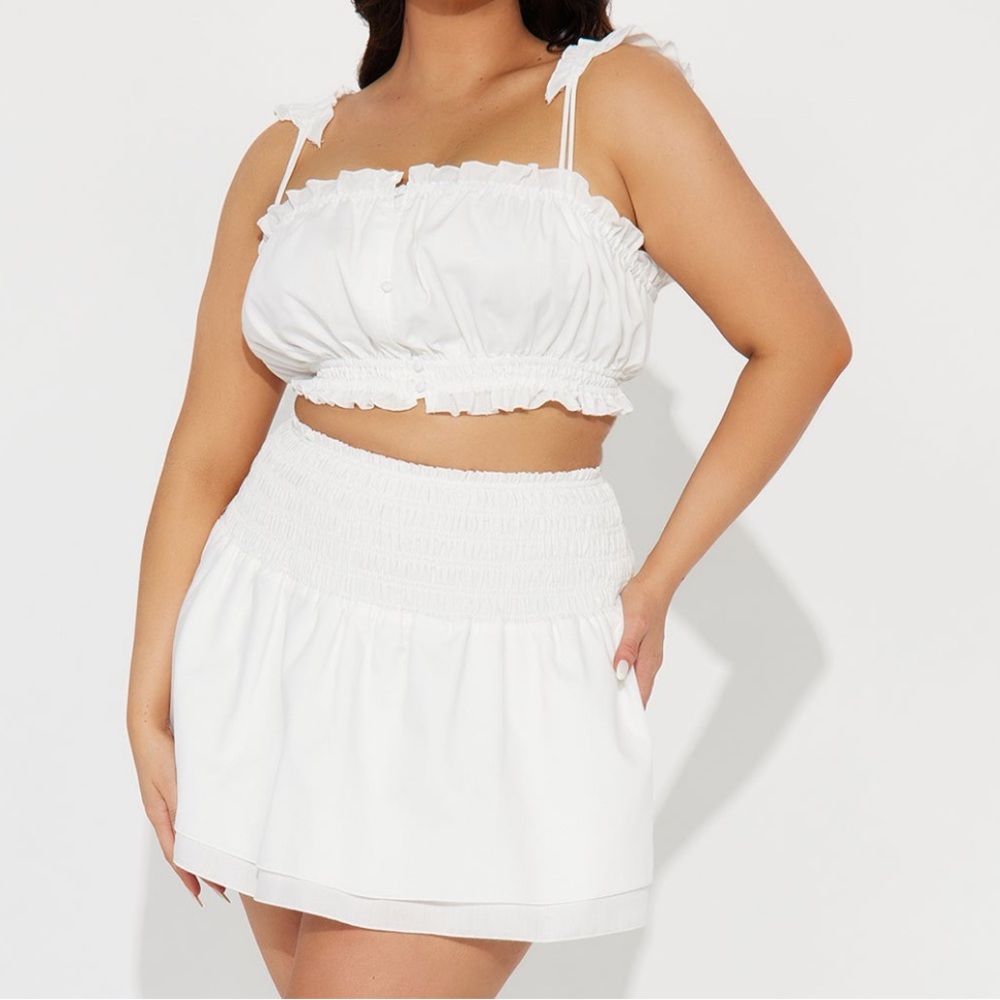 nwt • raelyn linen skirt set - white • size L - Picture 4 of 6